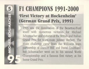 2001 Golden Era F1 Champions 1991-2000 #5 Michael Schumacher Back