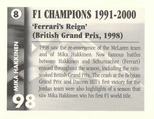 2001 Golden Era F1 Champions 1991-2000 #8 Mika Hakkinen Back