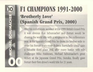 2001 Golden Era F1 Champions 1991-2000 #10 Michael Schumacher Back