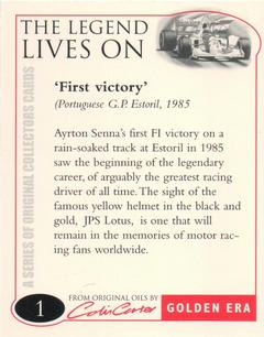 2002 Golden Era Senna #1 Ayrton Senna Back
