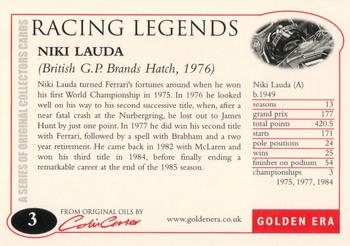 2004 Golden Era Racing Legends #3 Niki Lauda Back