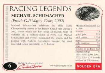 2004 Golden Era Racing Legends #6 Michael Schumacher Back