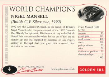 2004 Golden Era World Champions #4 Nigel Mansell Back