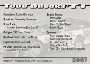 2007 Volunteer Speedway #NNO Todd Brooks Back