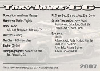 2007 Volunteer Speedway #NNO Toby Jones Back