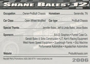 2006 Volunteer Speedway #NNO Shane Bales Back