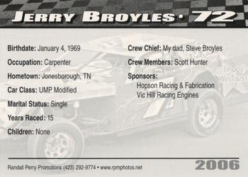 2006 Volunteer Speedway #NNO Jerry Broyles Back