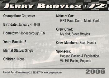2006 Volunteer Speedway #NNO Jerry Broyles Back