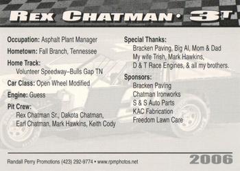 2006 Volunteer Speedway #NNO Rex Chatman Back