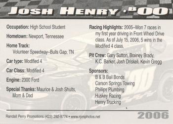 2006 Volunteer Speedway #NNO Josh Henry Back