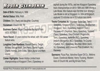 2006 Volunteer Speedway - East Tennessee Legends Of Dirt #NNO Roger Clendenin Back