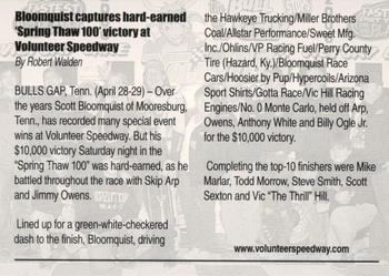 2006 Volunteer Speedway - Winners #NNO Scott Bloomquist Back