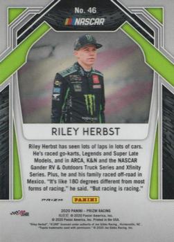 2020 Panini Prizm - Green and Yellow Hyper Prizm #46 Riley Herbst Back