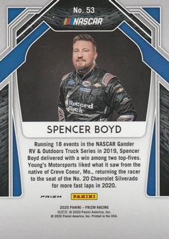 2020 Panini Prizm - Green and Yellow Hyper Prizm #53 Spencer Boyd Back