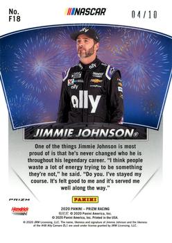 2020 Panini Prizm - Fireworks Gold Prizm #F18 Jimmie Johnson Back
