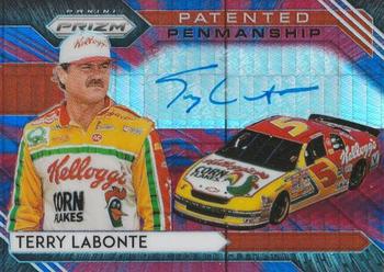 2020 Panini Prizm - Patented Penmanship Red and Blue Hyper Prizm #PP-TL Terry Labonte Front