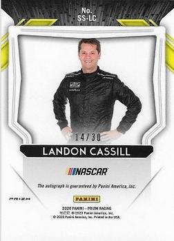 2020 Panini Prizm - Scripted Signatures Red and Blue Hyper Prizm #SS-LC Landon Cassill Back