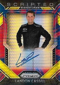 2020 Panini Prizm - Scripted Signatures Red and Blue Hyper Prizm #SS-LC Landon Cassill Front
