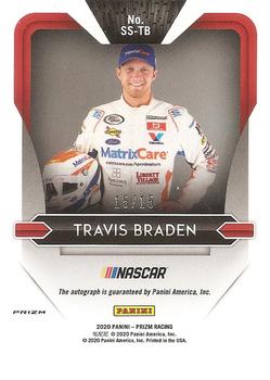 2020 Panini Prizm - Signing Sessions Green and Yellow Hyper Prizm #SS-TB Travis Braden Back