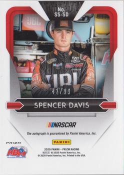 2020 Panini Prizm - Signing Sessions Silver Mosaic #SS-SD Spencer Davis Back