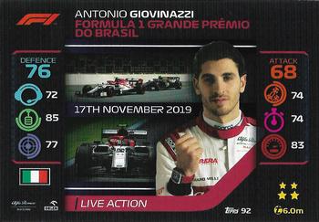 2020 Topps Turbo Attax Formula 1 #92 Antonio Giovinazzi Front