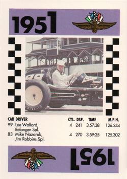 1991 Indy 500 75th Running Race Game #NNO Lee Wallard Front