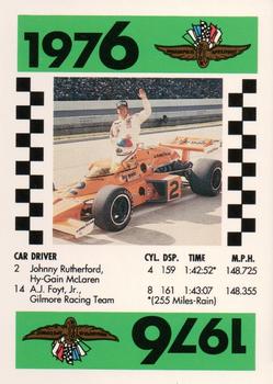 1991 Indy 500 75th Running Race Game #NNO Johnny Rutherford Front