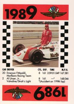 1991 Indy 500 75th Running Race Game #NNO Emerson Fittipaldi Front