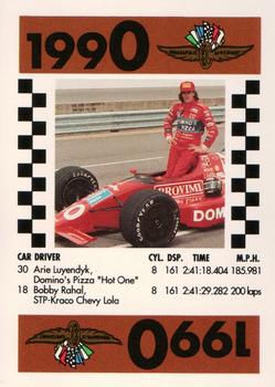 1991 Indy 500 75th Running Race Game #NNO Arie Luyendyk Front