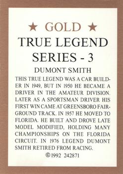 1992 Hilton G. Hill Gold True Legend Series 3 #NNO Dumont Smith Back