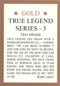 1992 Hilton G. Hill Gold True Legend Series 3 #NNO Ted Swaim Back