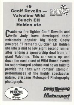 1994 Horsepower Heroes #9 Geoff Develin Back