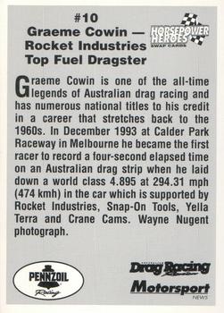 1994 Horsepower Heroes #10 Graeme Cowin Back
