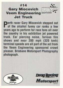 1994 Horsepower Heroes #14 Gary Miocevich Back