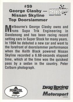 1994 Horsepower Heroes #59 George Clasby Back