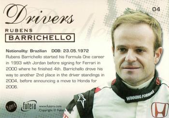 2006 Futera Grand Prix #04 Rubens Barrichello Back