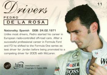 2006 Futera Grand Prix #11 Pedro de la Rosa Back