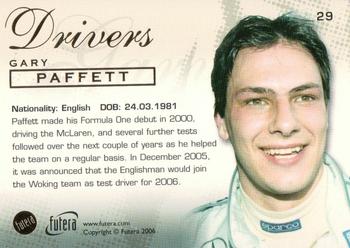 2006 Futera Grand Prix #29 Gary Paffett Back
