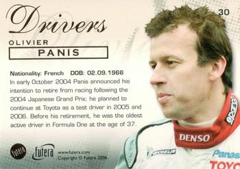 2006 Futera Grand Prix #30 Olivier Panis Back