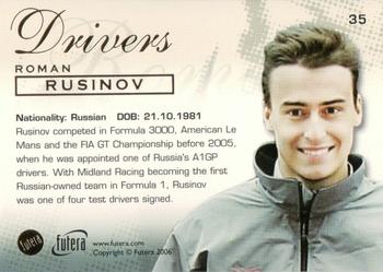 2006 Futera Grand Prix #35 Roman Rusinov Back