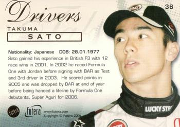 2006 Futera Grand Prix #36 Takuma Sato Back
