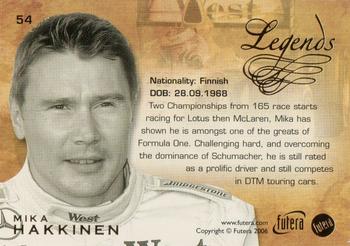 2006 Futera Grand Prix #54 Mika Hakkinen Back