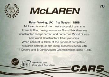 2006 Futera Grand Prix #70 McLaren Back