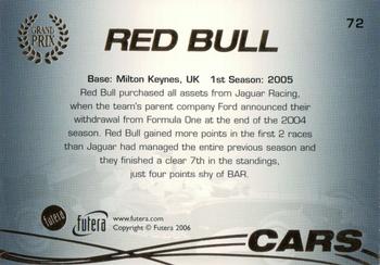 2006 Futera Grand Prix #72 Red Bull Back