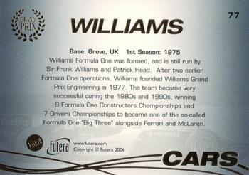 2006 Futera Grand Prix #77 Williams Back