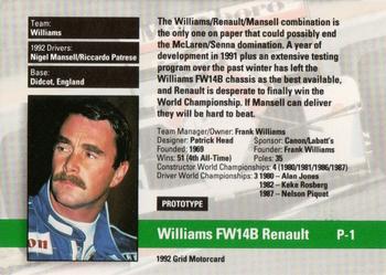 1992 Grid Formula 1 - Prototype #P-1 Nigel Mansell Back