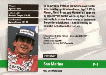 1992 Grid Formula 1 - Prototype #P-4 Ayrton Senna / Gerhard Berger Back