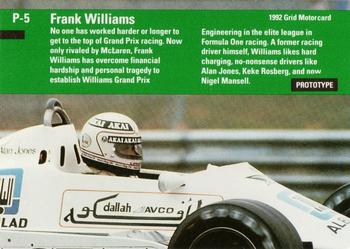 1992 Grid Formula 1 - Prototype #P-5 Frank Williams Back