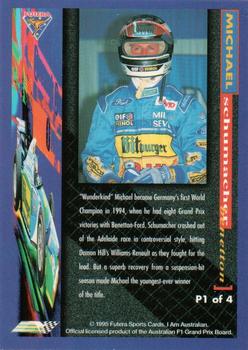 1995 Futera Australian Formula One Grand Prix - Promo #P1 Michael Schumacher Back