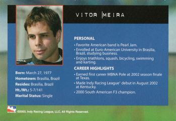 2003 IRL Season Fan Guide #NNO Vitor Meira Back